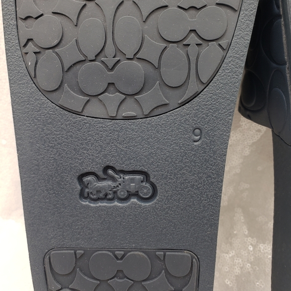 Coach Men's Slide Signature Leather Dark Demin Blue slip on Casual Sport - Picture 6 of 9